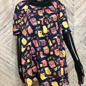 Colorful Graphic Women's Top, Size 3X